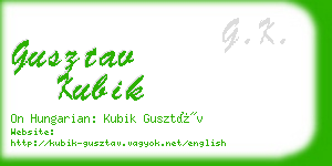 gusztav kubik business card